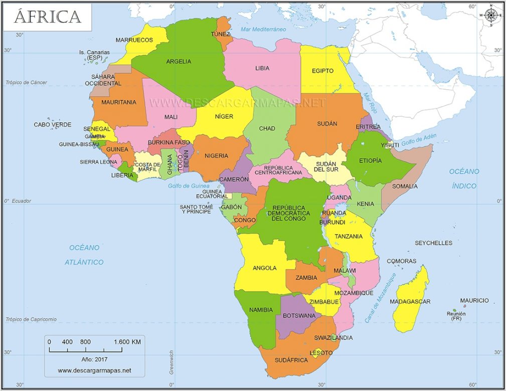 POLITICKÁ MAPA Afriky skládačky online
