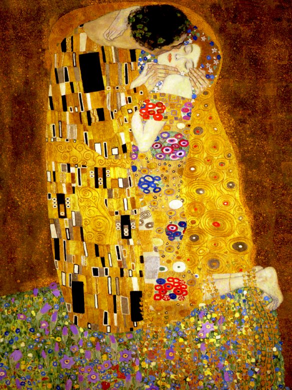 Schilderij van Gustaw Klimt's kus online puzzel