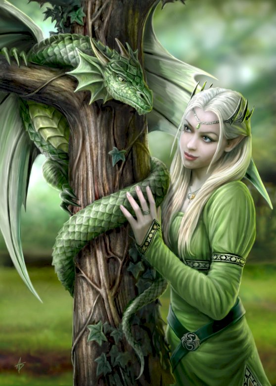 Dragon van Anne Stokes online puzzel