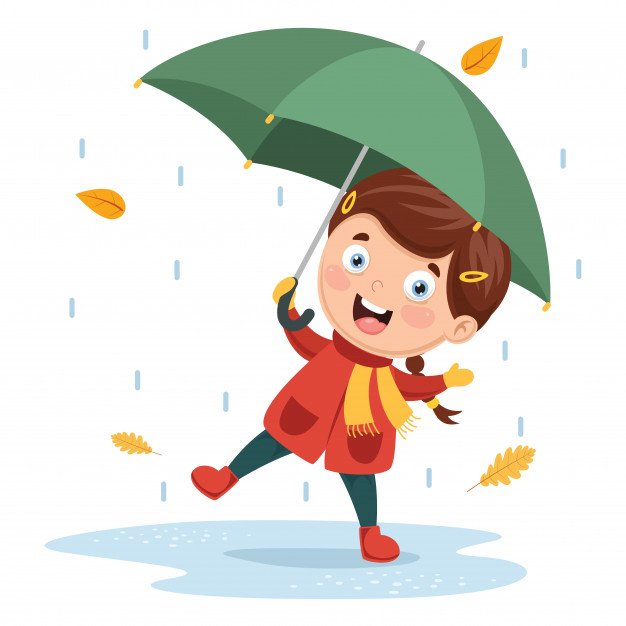 Kind in de regen legpuzzel online