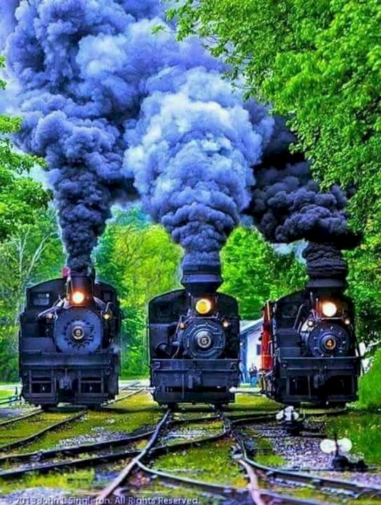 Lokomotiven. Puzzlespiel online