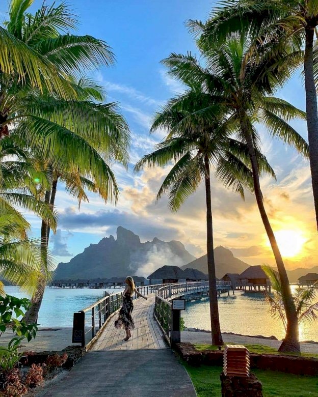 Solnedgång på Bora Bora pussel på nätet