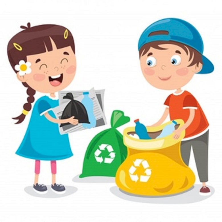 Дети сортируют свой мусор пазл онлайн