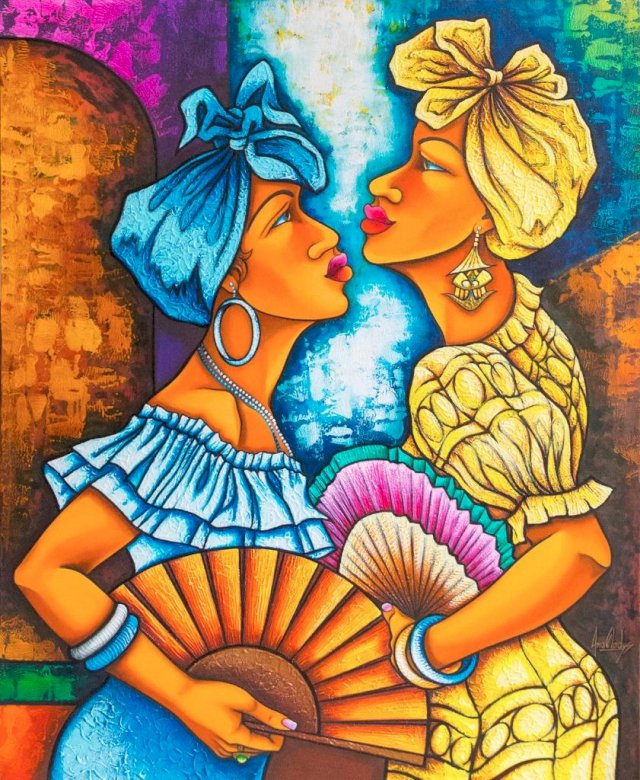 Two colorful women online puzzle