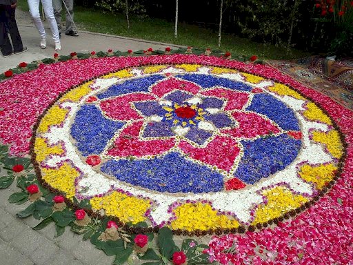 květinový koberec skládačky online
