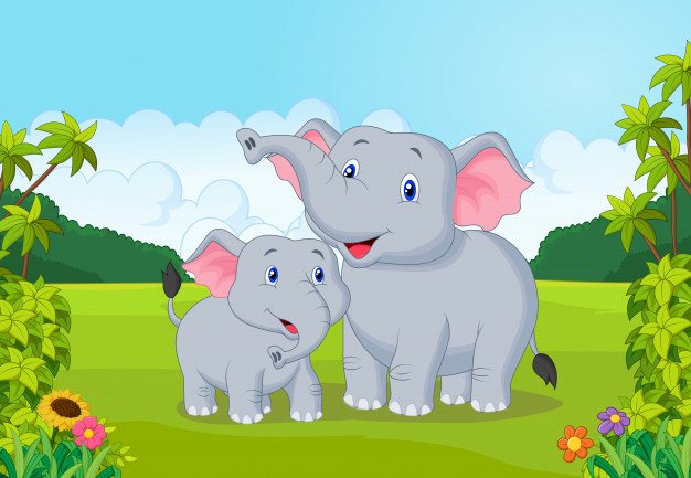 Elefant och elefant pussel på nätet