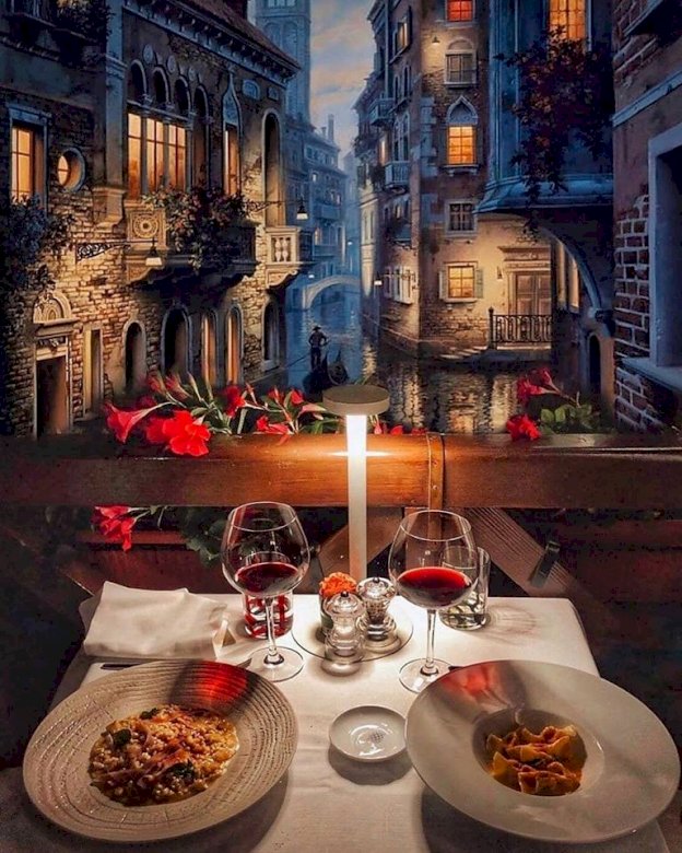 Abendessen in Venedig Online-Puzzle