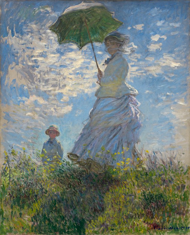 Kvinna med ett paraply - Claude Monet Pussel online