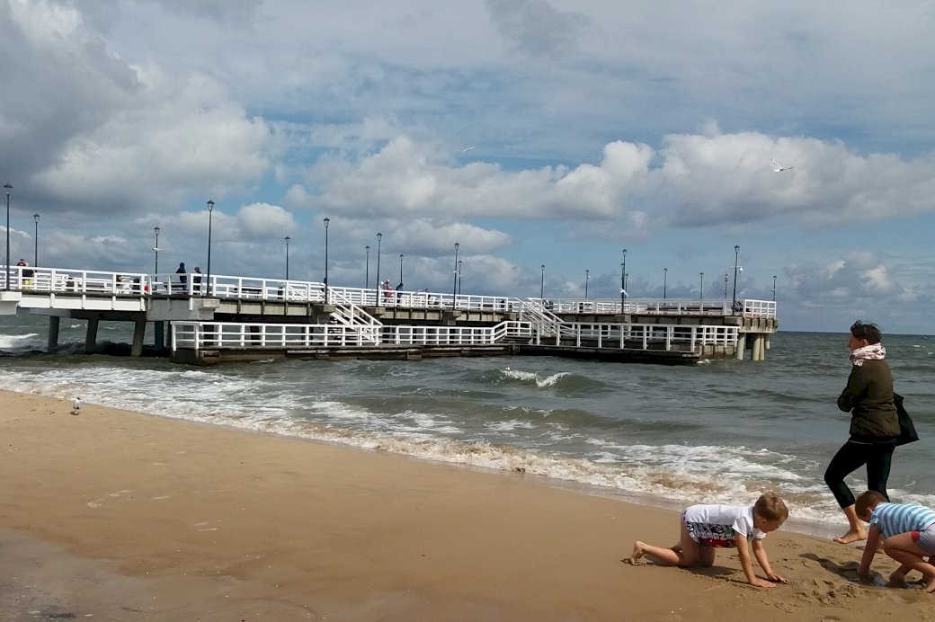 Холодне Балтійське море на пляжі онлайн пазл