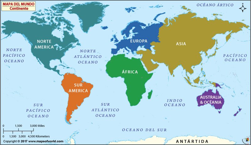 Mundo e seus continentes puzzle online