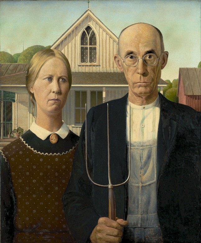 Grant Wood - American Gothic puzzle online