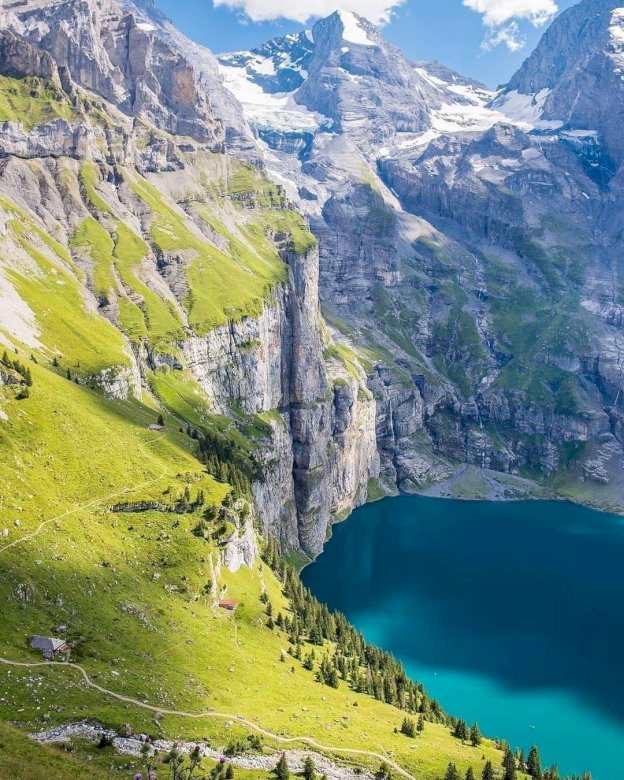 Oeschinensee lake in the canton of Bern. jigsaw puzzle online