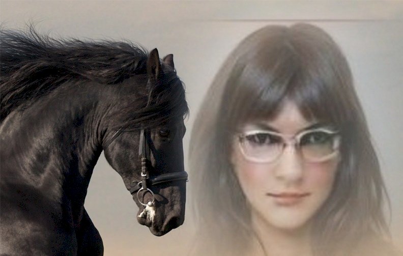 svart häst pussel på nätet