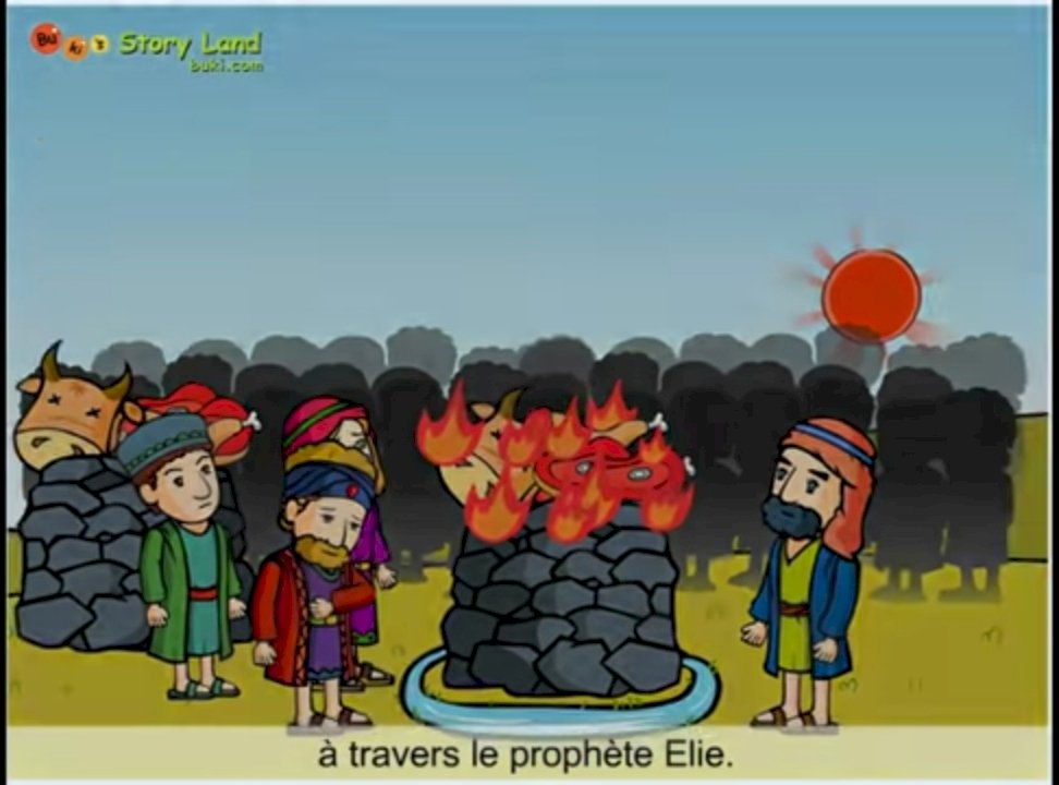 Gott sendet Feuer vom Himmel zum Berg Karmel. Online-Puzzle