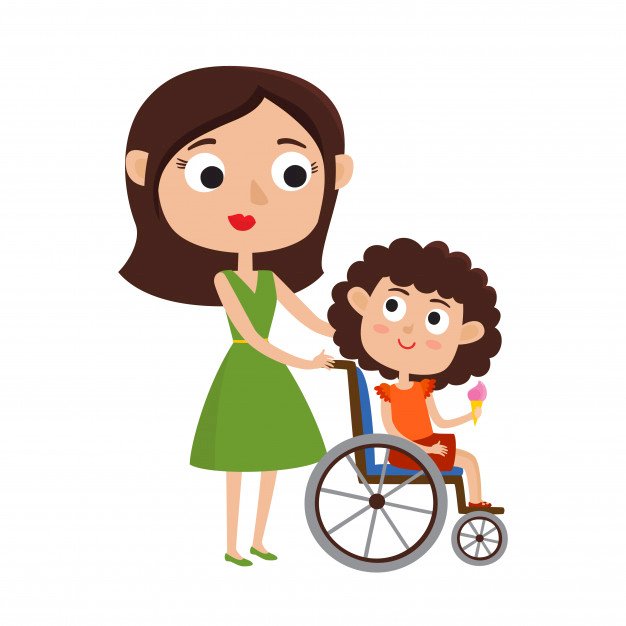 Um bebê em uma cadeira de rodas com a mãe puzzle online