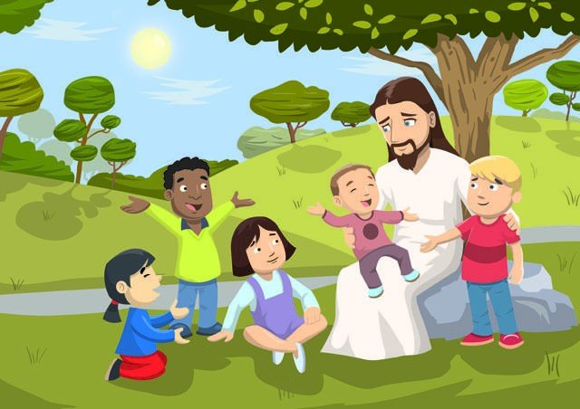 Jezus houdt van kinderen legpuzzel online