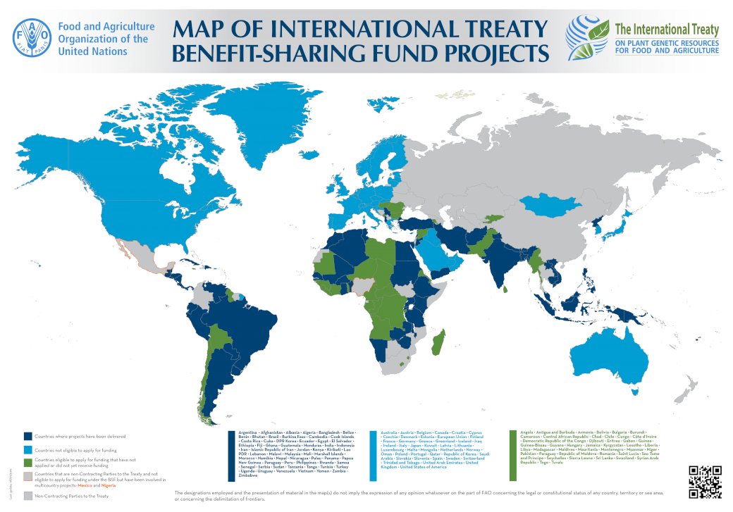 Карта на проектите за фонд за споделяне на ползи от Договора за растенията онлайн пъзел