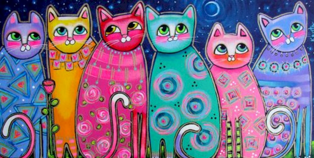 gatti colorati puzzle online