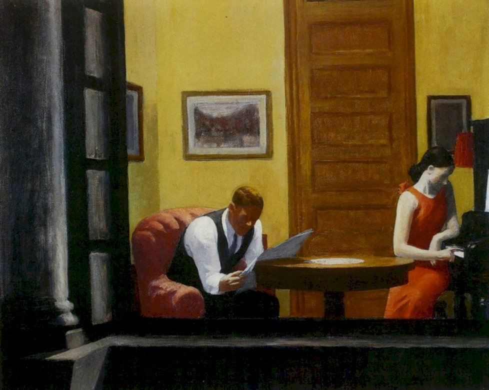 Edward Hopper - Room in New York jigsaw puzzle online