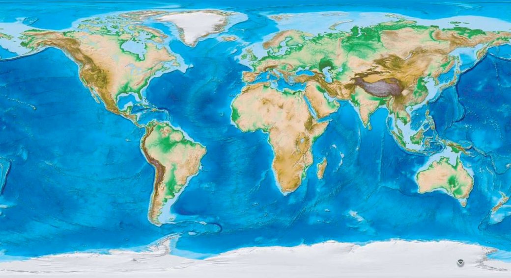 Физическа карта на света онлайн пъзел