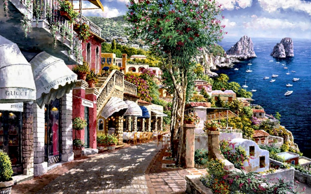 Boutiques sur Capri puzzle en ligne