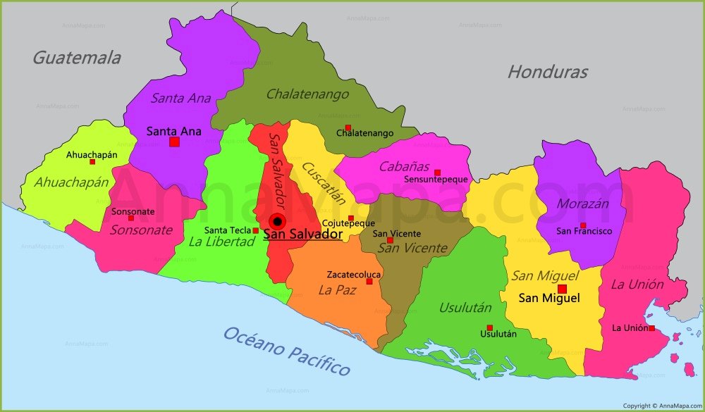 Karte von El Salvador Puzzlespiel online