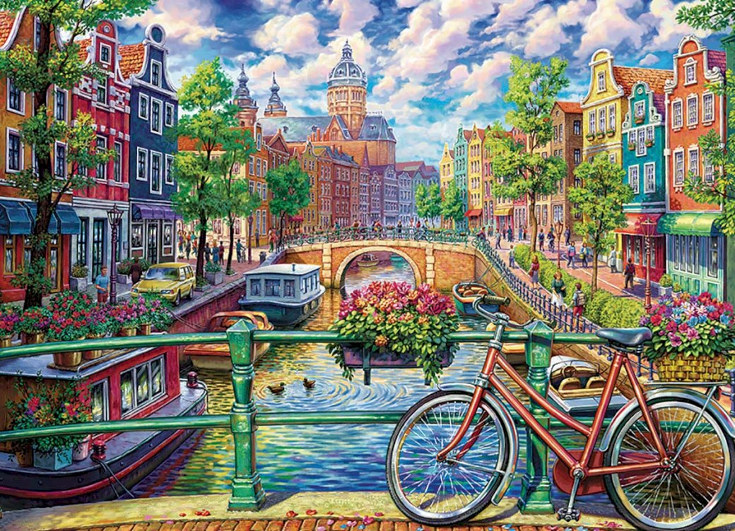 Canalul Amsterdam jigsaw puzzle online