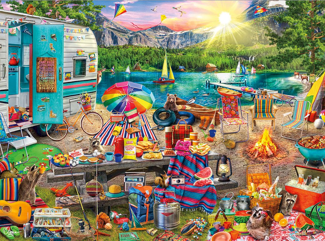 Camping am See Online-Puzzle