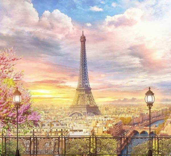 Blick mit dem Eiffelturm Online-Puzzle