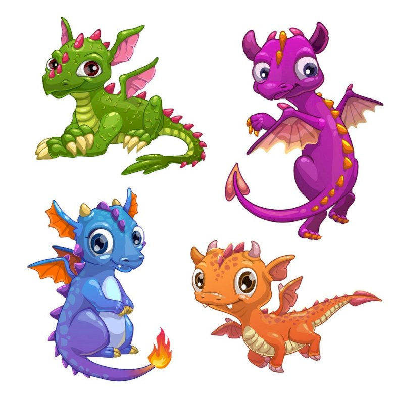 four little dragons jigsaw puzzle online