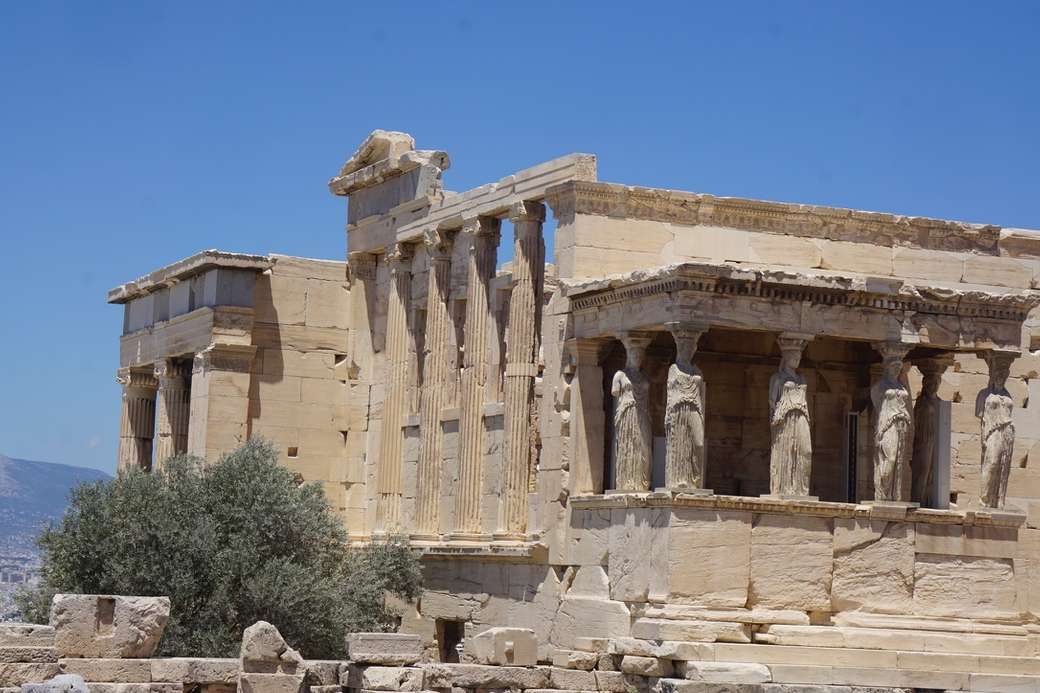 Erechtheum på Akropolis-Aten, Grekland pussel på nätet