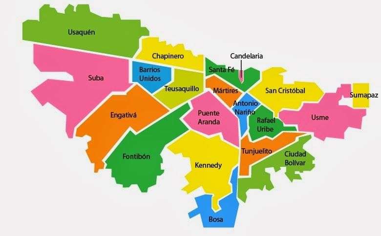 mapa města bogota online puzzle