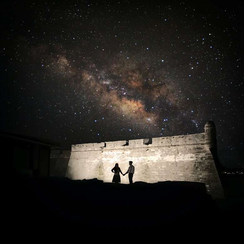 Lovers under the night sky. online puzzle
