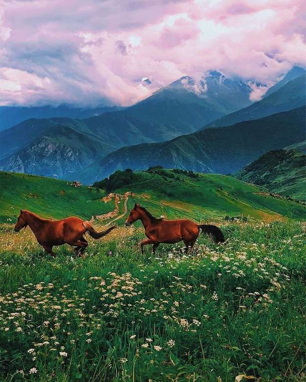 Vackra högländerna i norra Ossetien-Alanya Pussel online