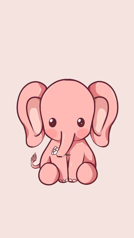 CUTE ELEPHANT PINK CHARACTER Pussel online