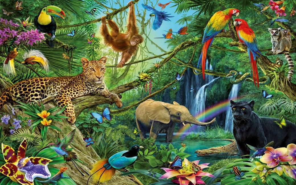 Jungle Állatok online puzzle
