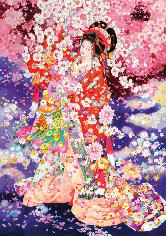 Geisha e sakura puzzle online