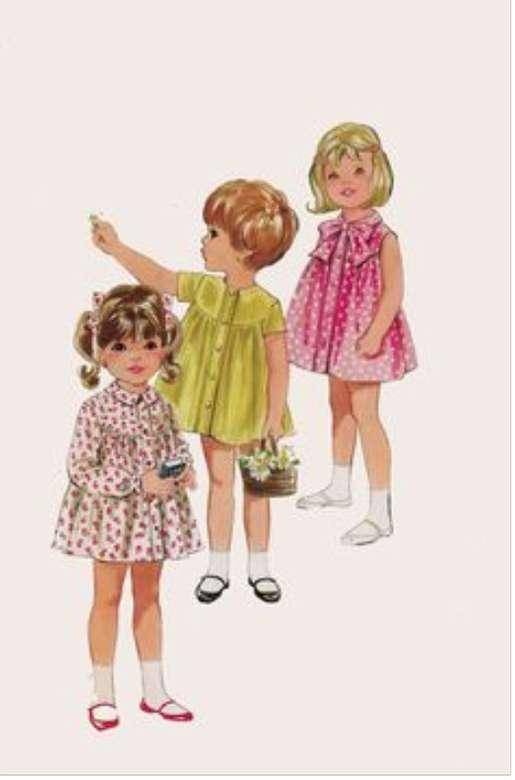 tři děvčátka v šatičkách pussel på nätet