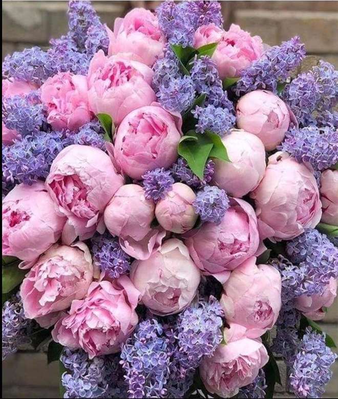 ροζ και μοβ άνθη online παζλ