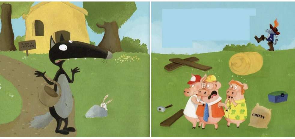 Der Wolf und die 3 kleinen Schweine Puzzlespiel online