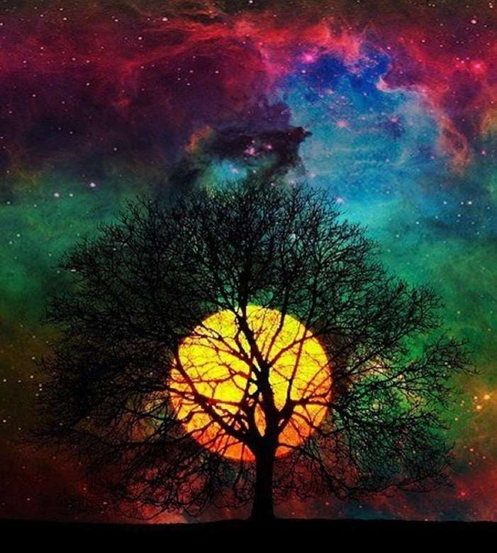 moon behind a tree jigsaw puzzle online