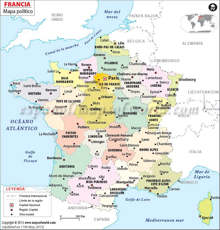 Mappa della divisione francese puzzle online
