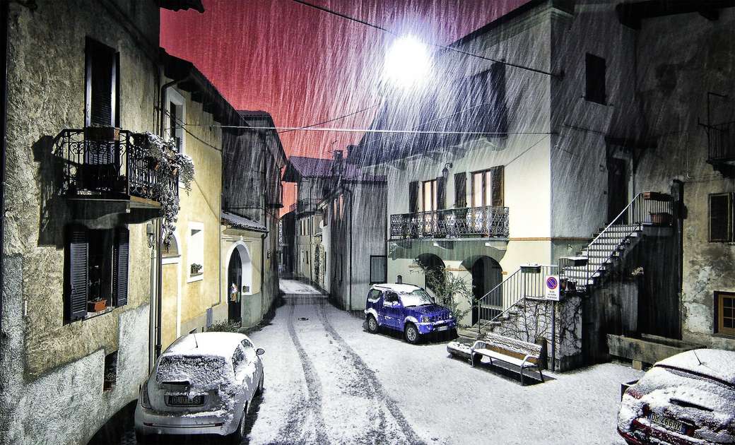 straat in de sneeuw online puzzel