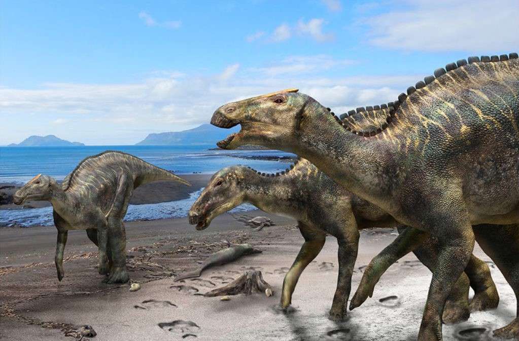 dinosaurier på stranden Pussel online