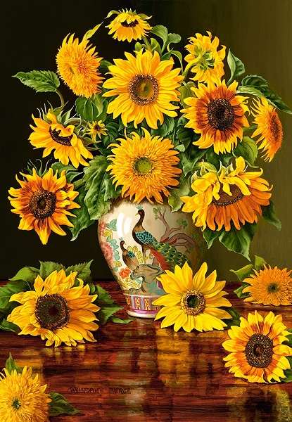 Slunečnicová kytice. skládačky online