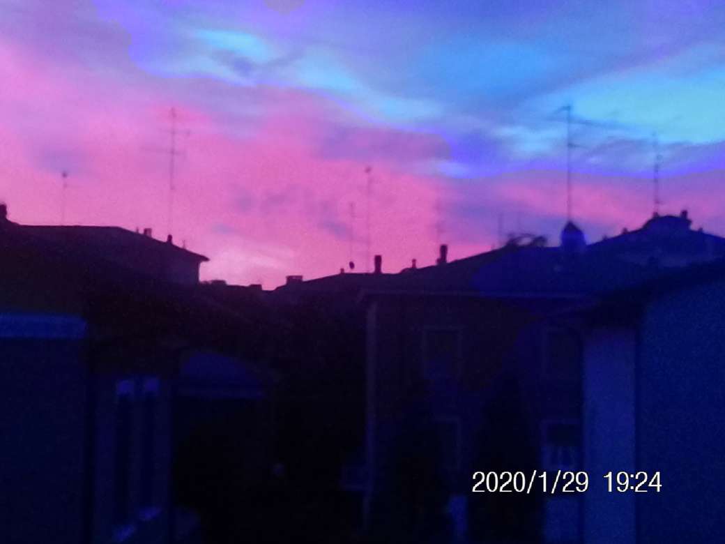 foto tramonto di sera scattata a modena puzzle online
