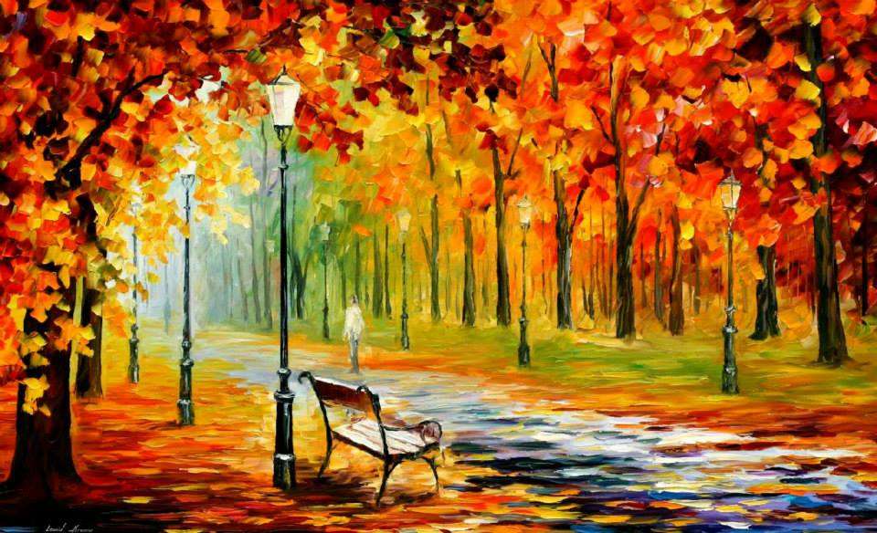 paisaje pintado de otoño rompecabezas en línea