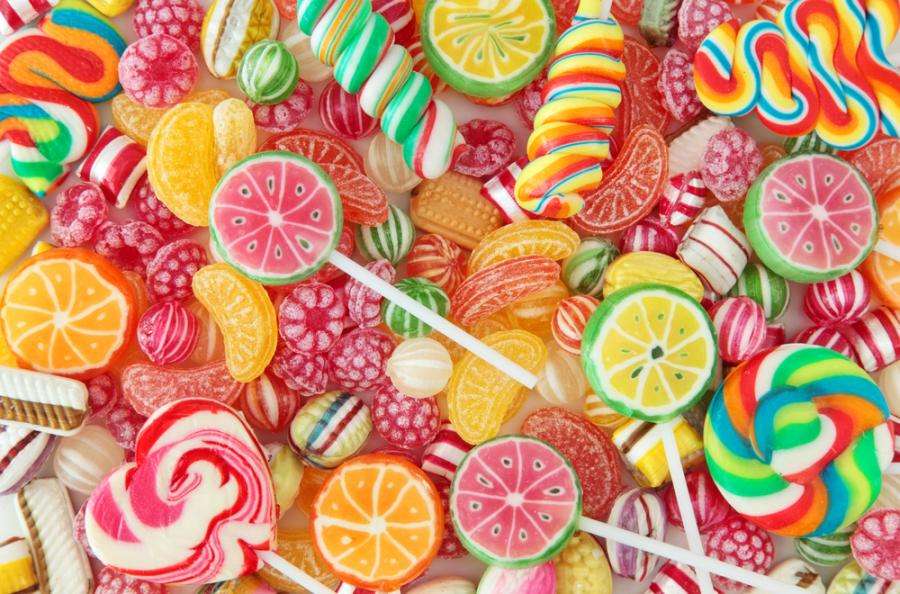 sladkosti lízátka a cukry skládačky online