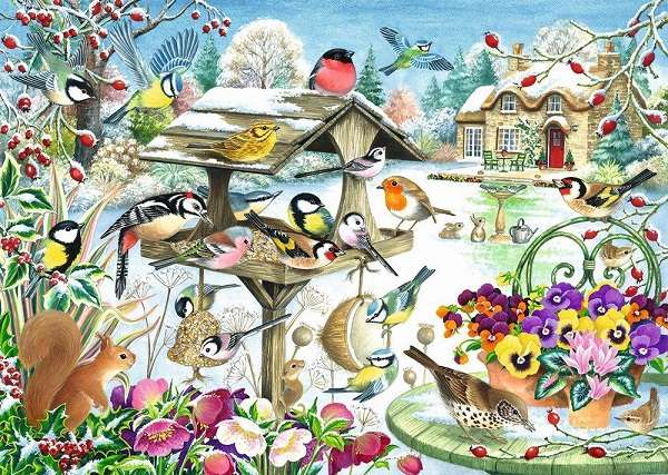 Gli uccelli in inverno. puzzle online