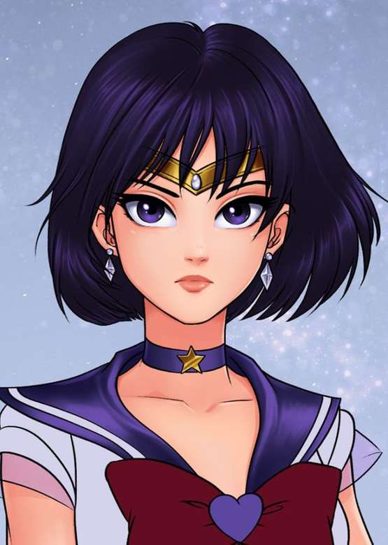 Sailor Saturn, very cute and flirty online puzzle